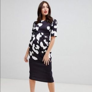 True Violet scuba midi dress leopard print